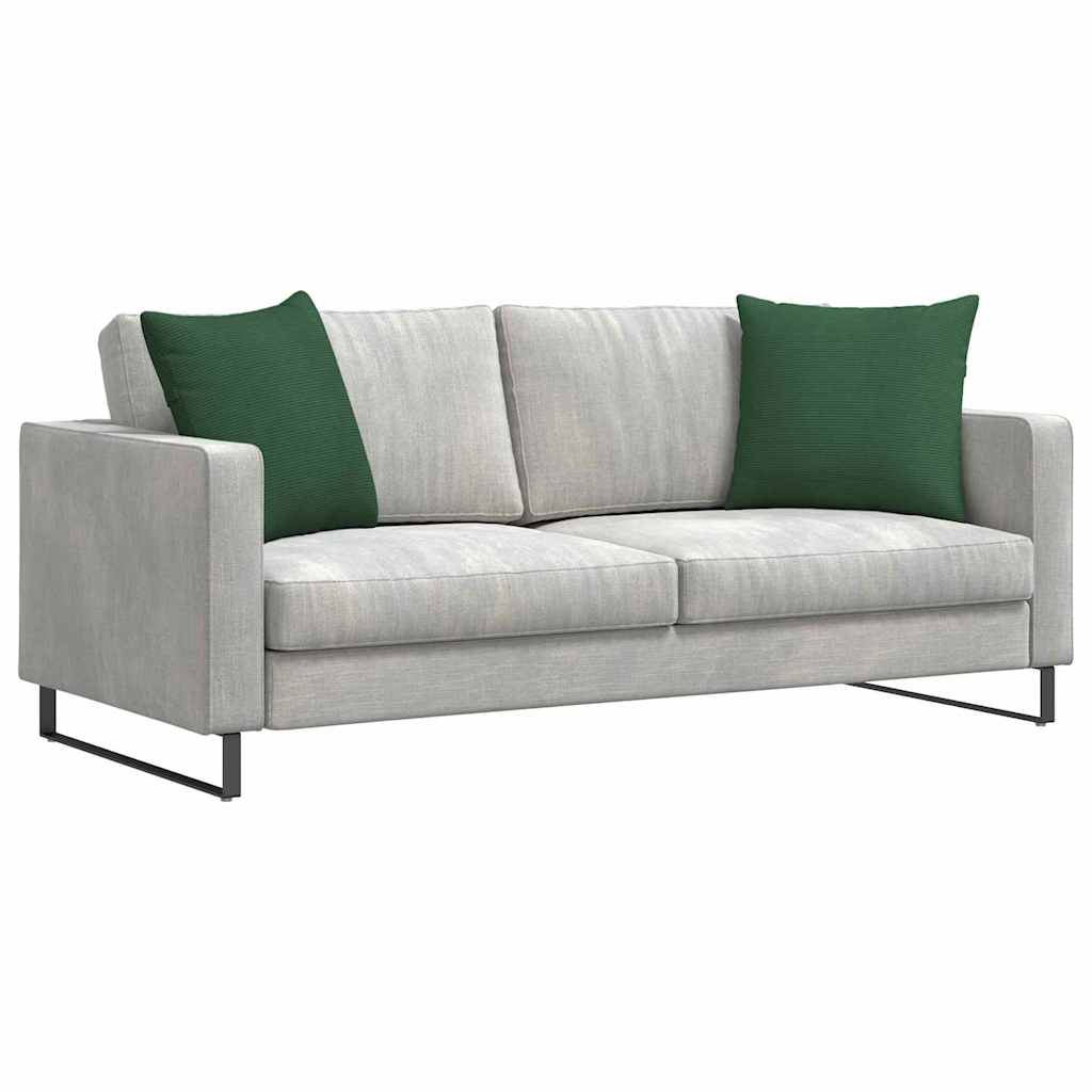 Cuscini da Divano 2 pcs Verde Scuro 50 x 50 cm Tessuto in Cords
