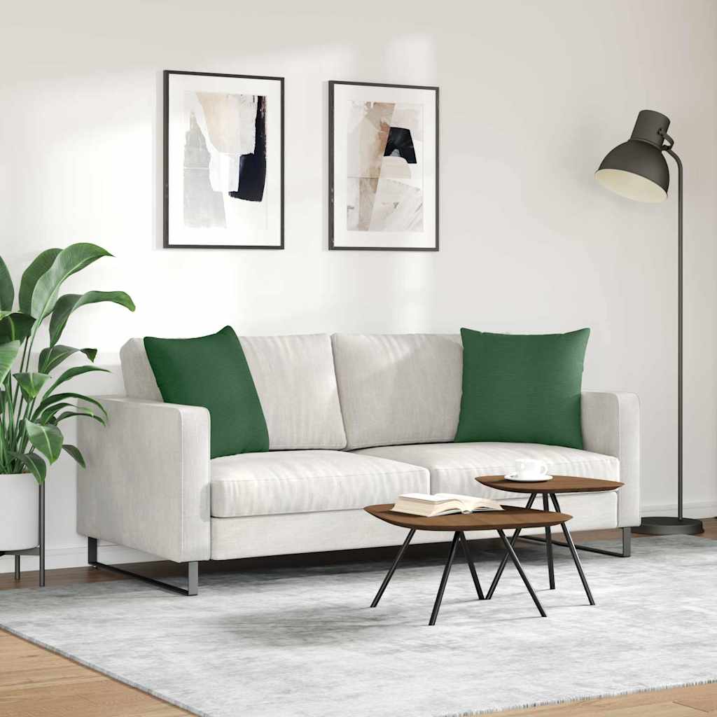 Cuscini da Divano 2 pcs Verde Scuro 50 x 50 cm Tessuto in Cords
