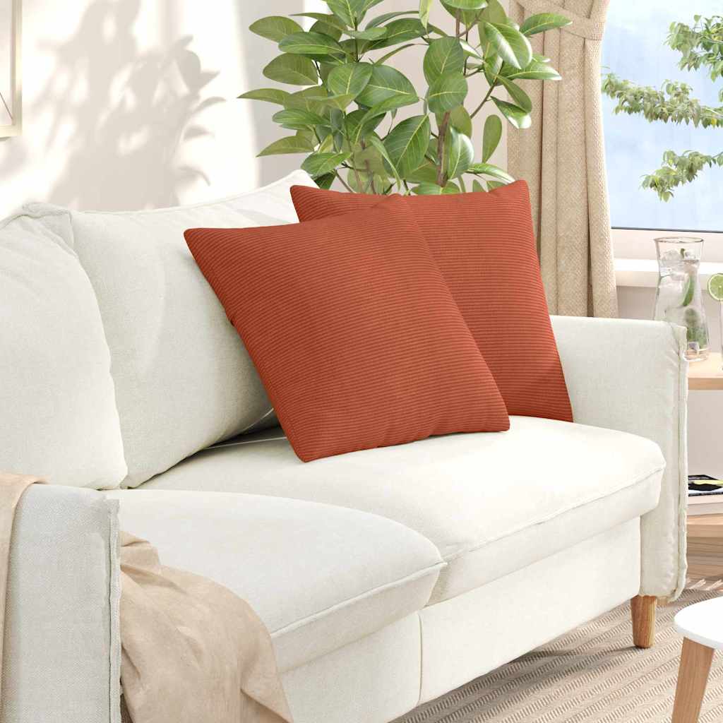 Cuscini da Divano 2 pcs Rosso Arancio 50 x 50 cm