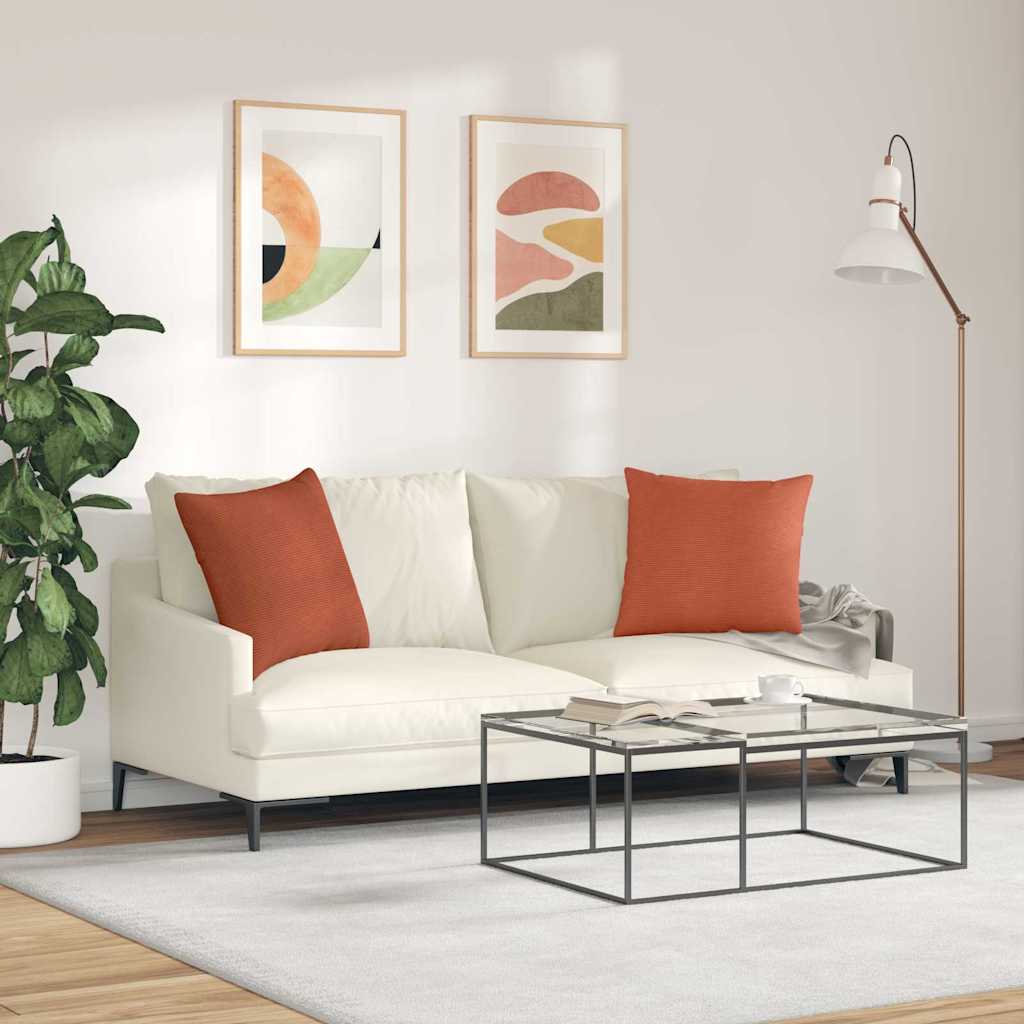 Cuscini da Divano 2 pcs Rosso Arancio 50 x 50 cm