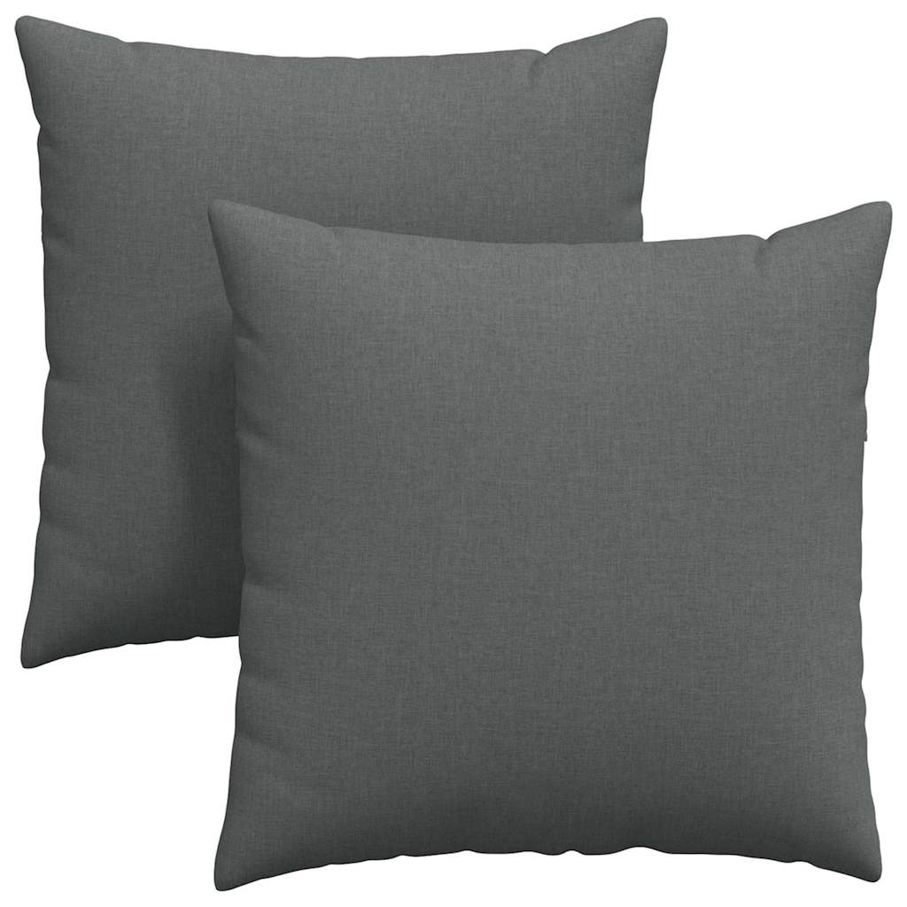 Cuscini da Divano 2 pz Tessuto Grigio scuro 60 x 60 cm