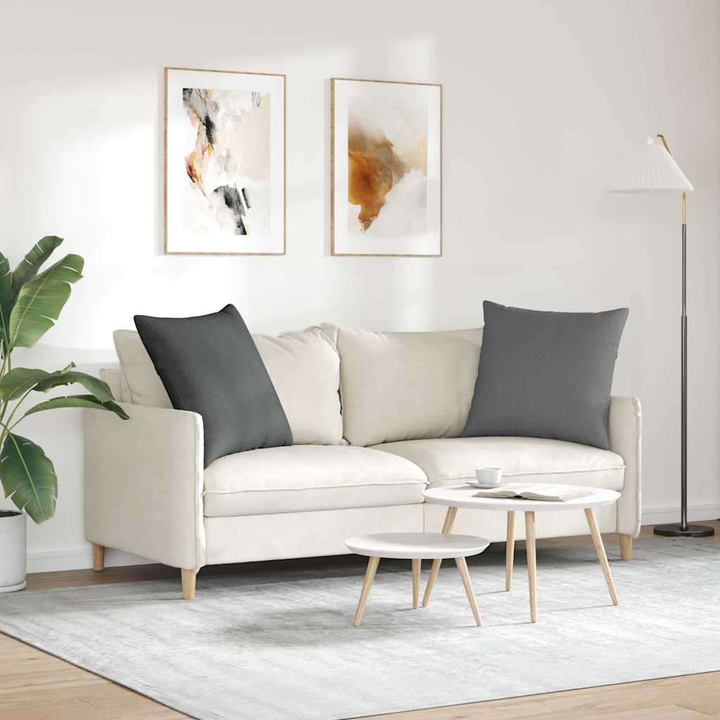 Cuscini da Divano 2 pz Tessuto Grigio scuro 60 x 60 cm