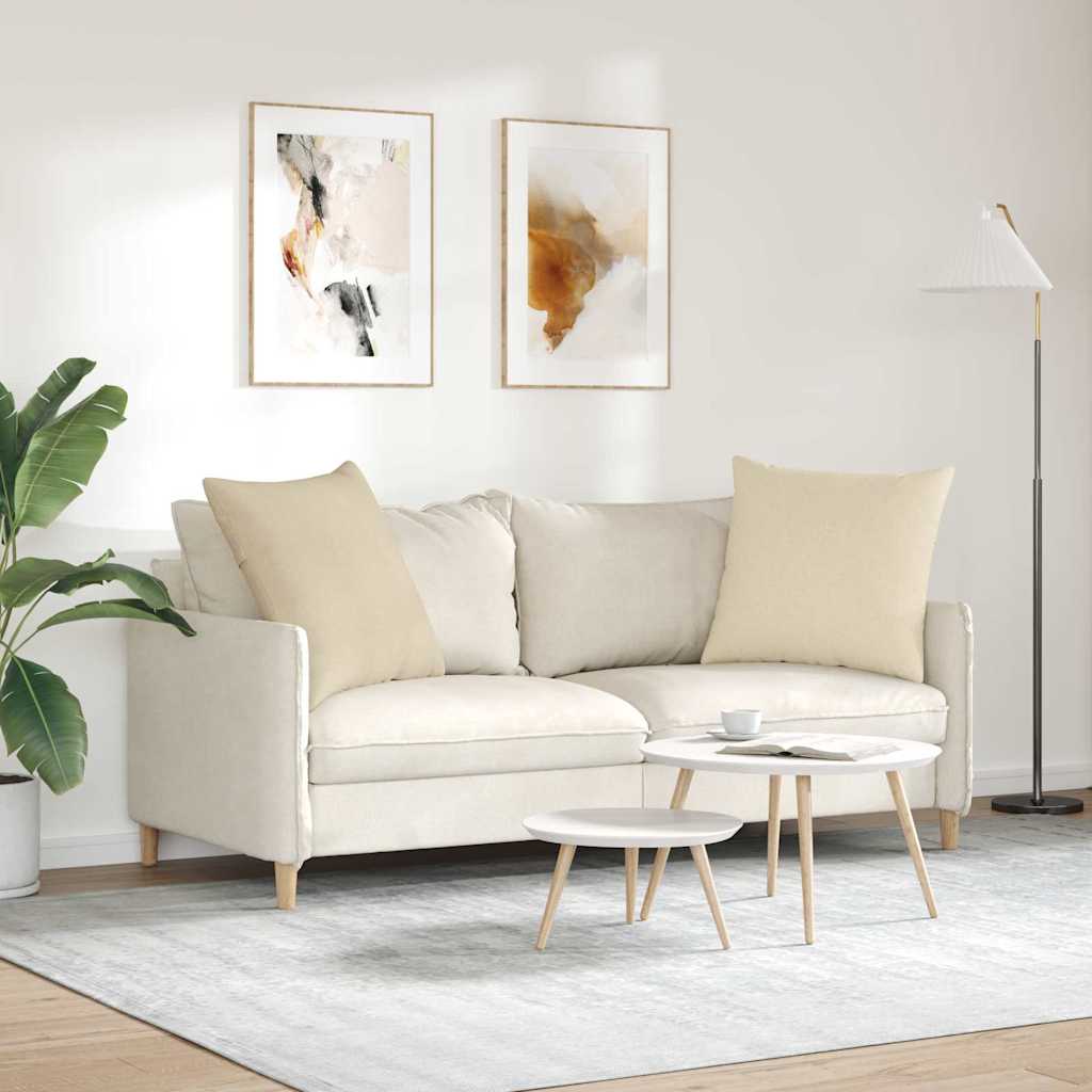 Cuscini da Divano 2 pz Tessuto Crema 60 x 60 cm