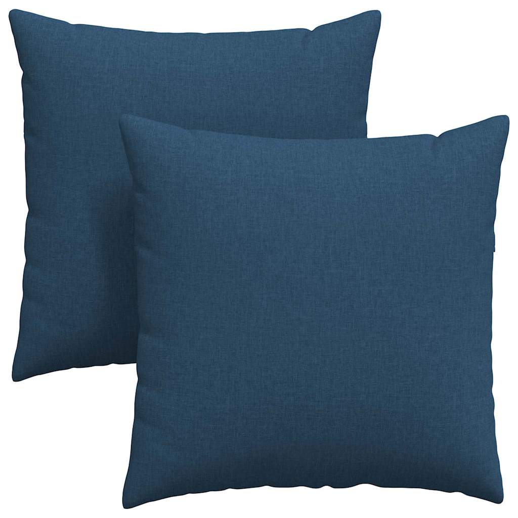 Cuscini da Divano 2 pz Tessuto Blu 60 x 60 cm