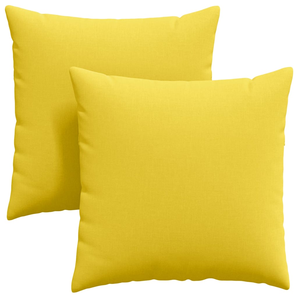 Cuscini da Divano 2 pz Tessuto Giallo Chiaro 60 x 60 cm
