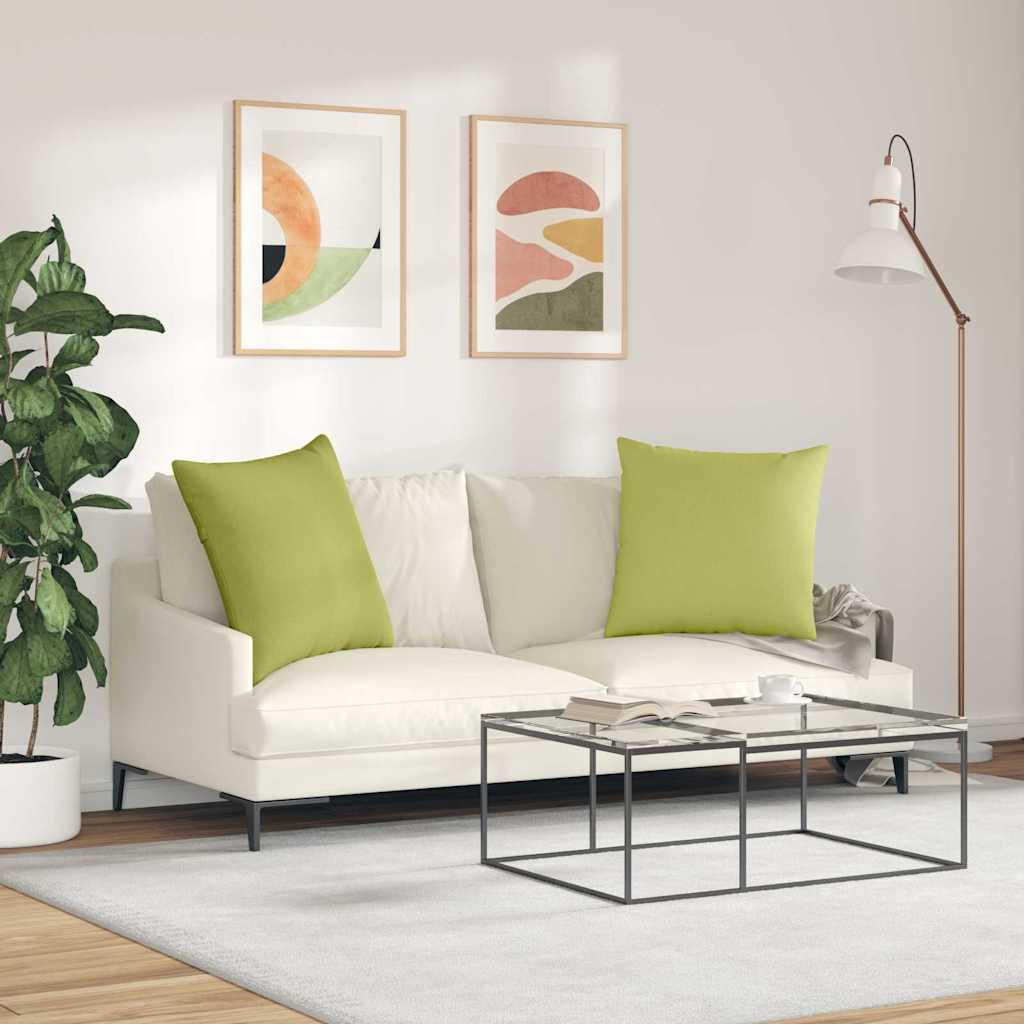 Cuscini da Divano 2 pz Tessuto Verde chiaro 60 x 60 cm