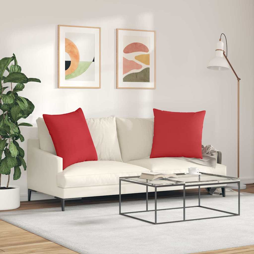 Cuscini da Divano 2 pz Tessuto Rosso 60 x 60 cm