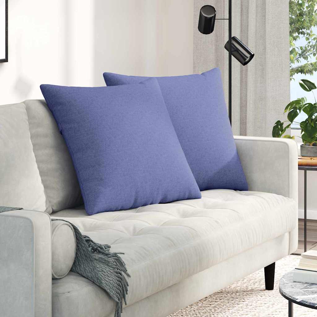 Cuscini da Divano 2 pz Tessuto Blu jeans 60 x 60 cm