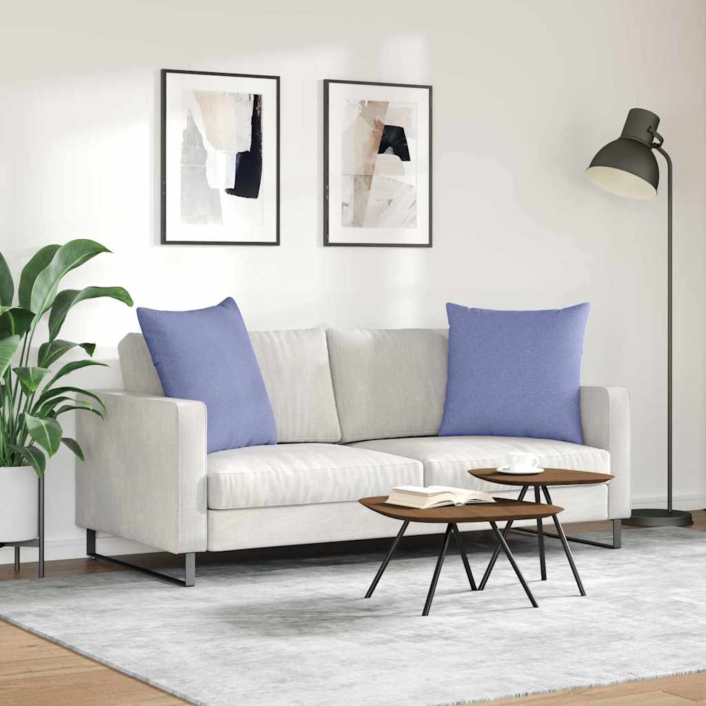 Cuscini da Divano 2 pz Tessuto Blu jeans 60 x 60 cm