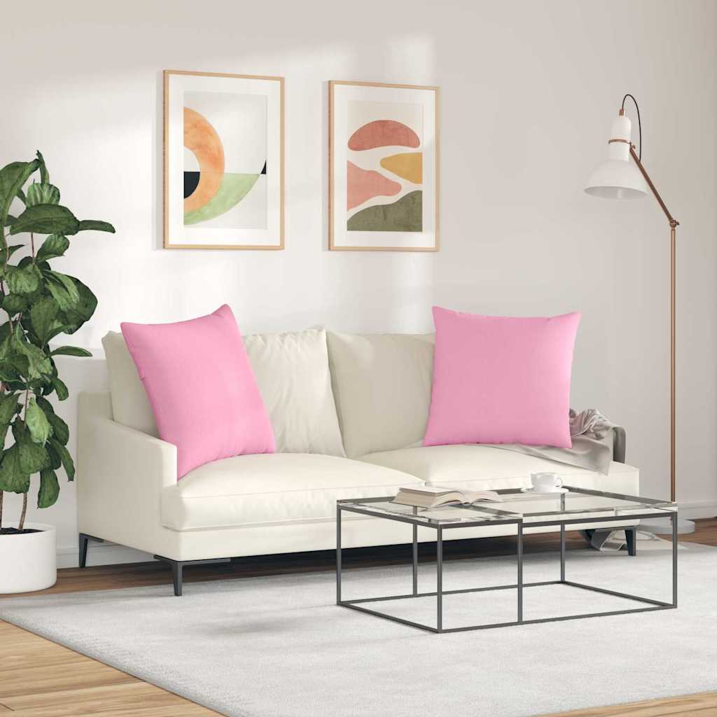 Cuscini da Divano 2 pz Tessuto Rosa 60 x 60 cm