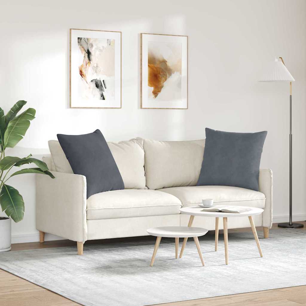 Cuscini da Divano 2 pcs Grigio scuro 60 x 60 cm