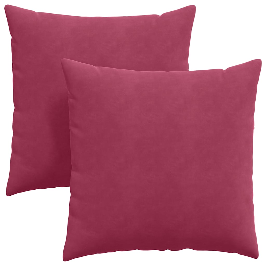 Cuscini da Divano 2 pcs Rosso Vino 60 x 60 cm Tessuto in Cords