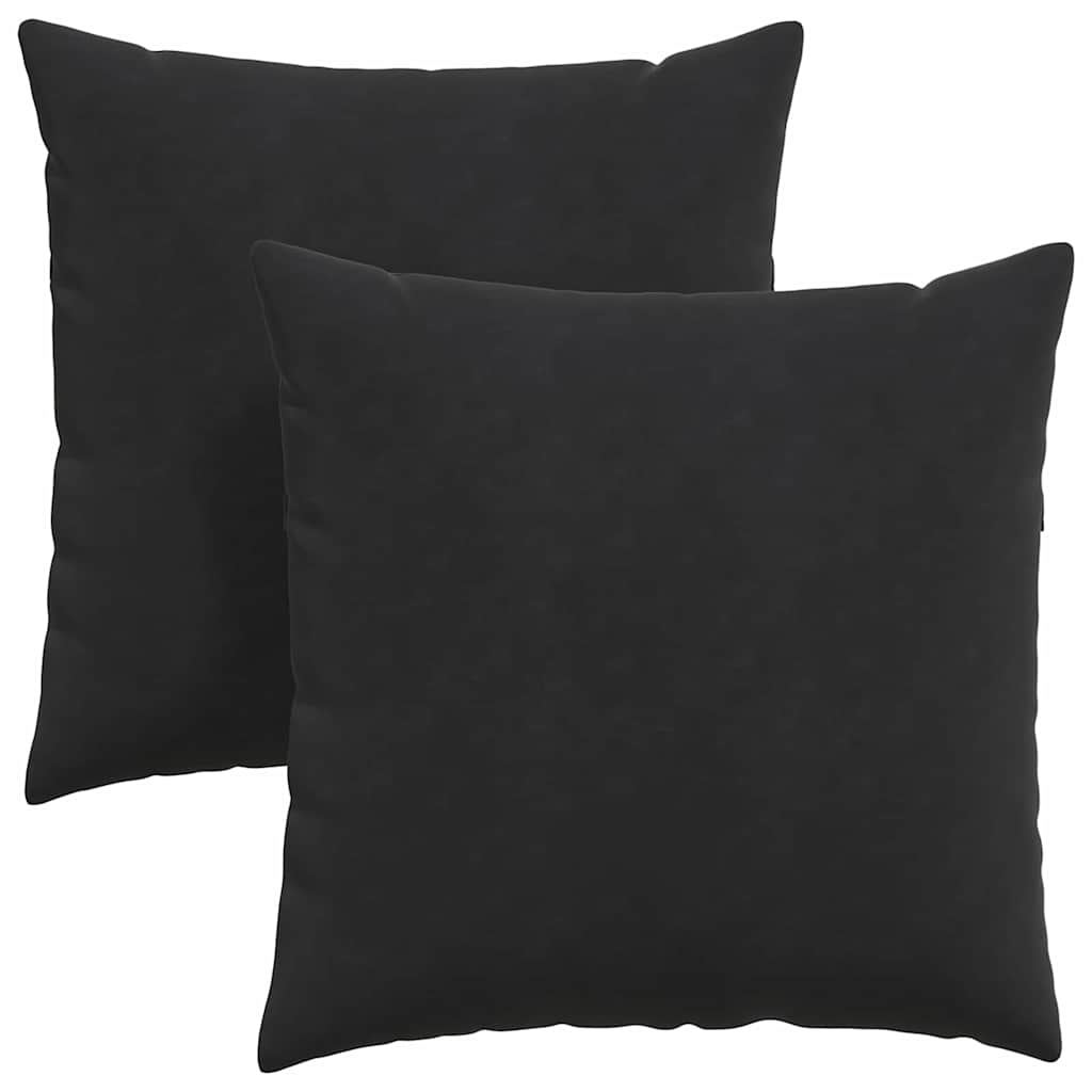 Cuscini da Divano 2 pcs Nero 60 x 60 cm Tessuto in Cords