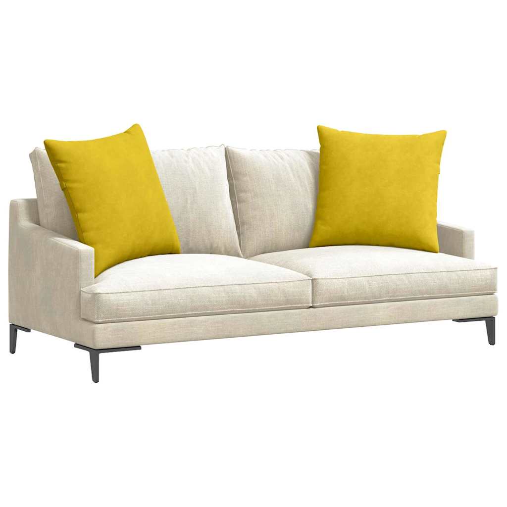 Cuscini da Divano 2 pz Tessuto in Cords Giallo 60 x 60 cm