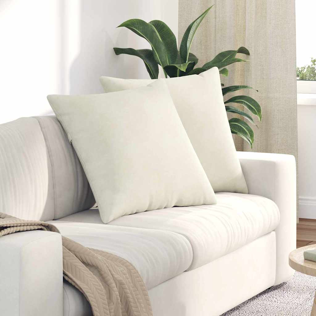 Cuscini da Divano 2 pcs Crema 60 x 60 cm Tessuto in Cords