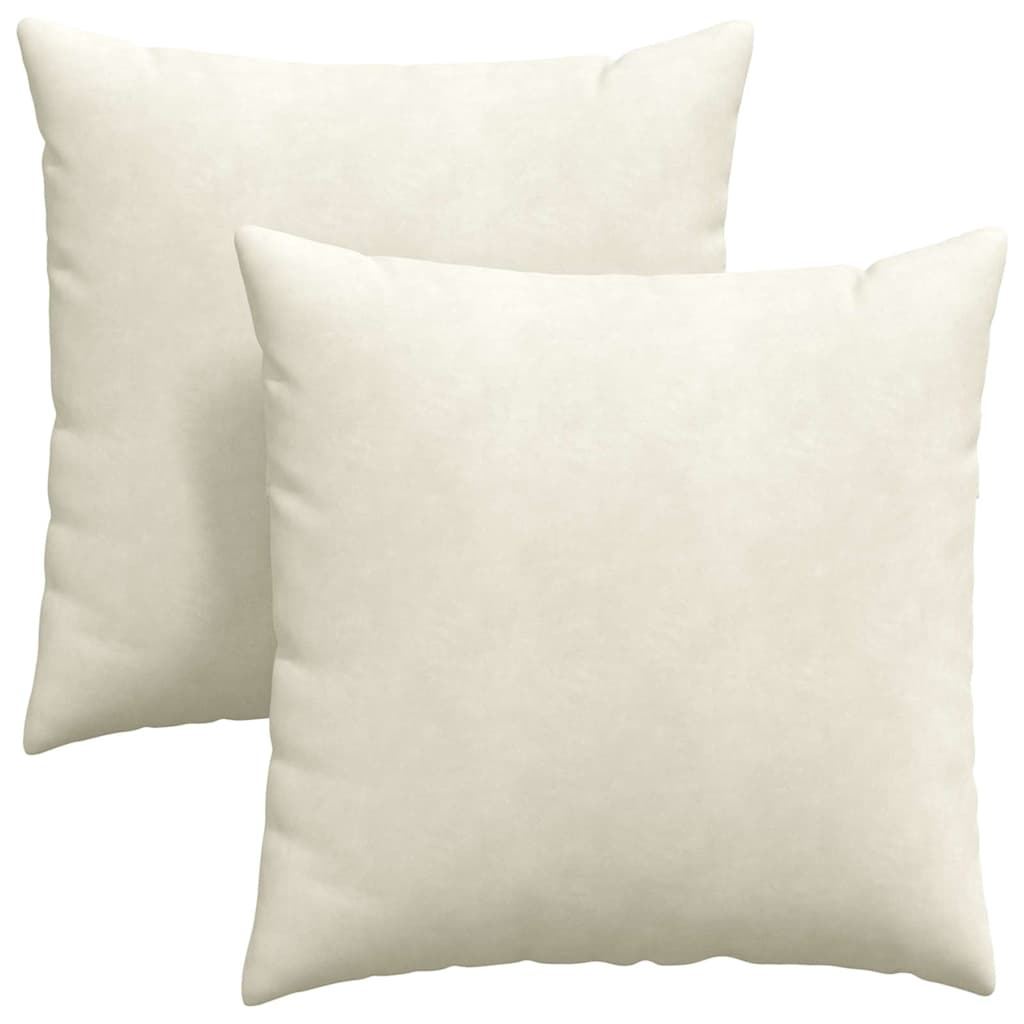 Cuscini da Divano 2 pcs Crema 60 x 60 cm Tessuto in Cords