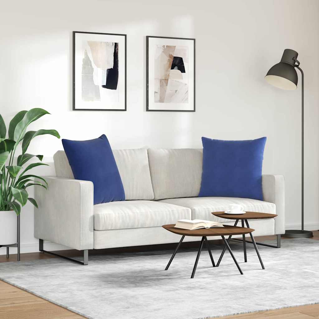 Cuscini da Divano 2 pcs Blu Polizia 60 x 60 cm Tessuto in Cords