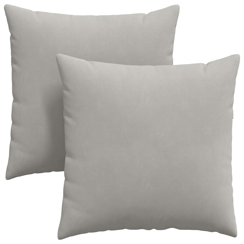 Cuscini da Divano 2 pz Tessuto Grigio chiaro 60 x 60 cm
