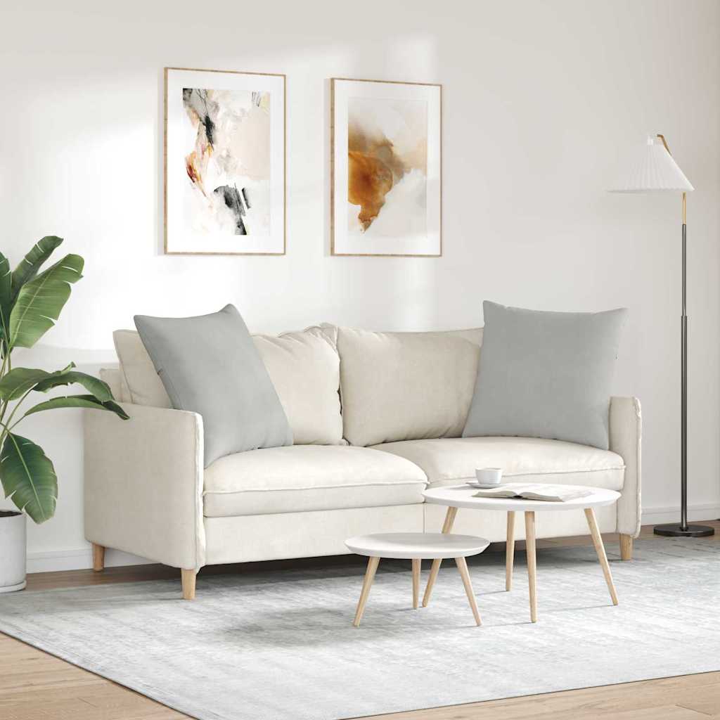 Cuscini da Divano 2 pz Tessuto Grigio chiaro 60 x 60 cm