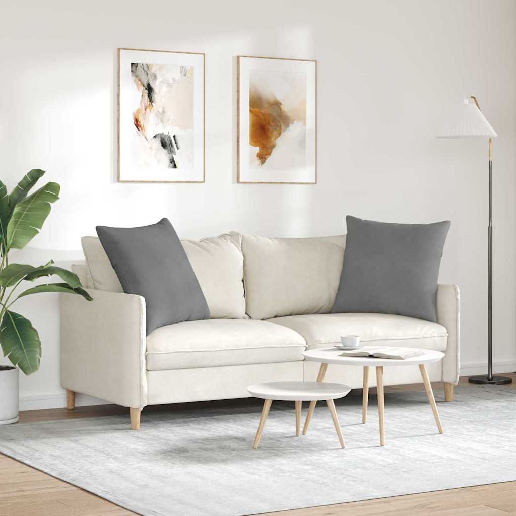 Cuscini da Divano 2 pz Tessuto Grigio scuro 60 x 60 cm