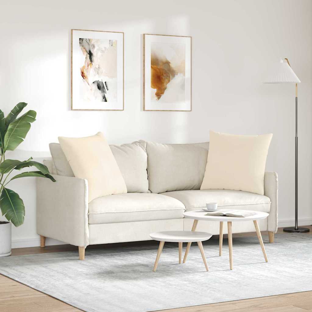 Cuscini da Divano 2 pz Tessuto Beige 60 x 60 cm