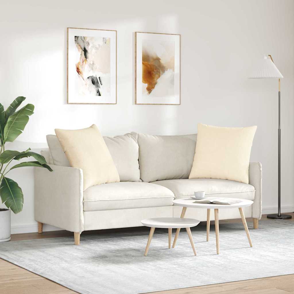 Cuscini da Divano 2 pcs Crema 60 x 60 cm Tessuto in Cords