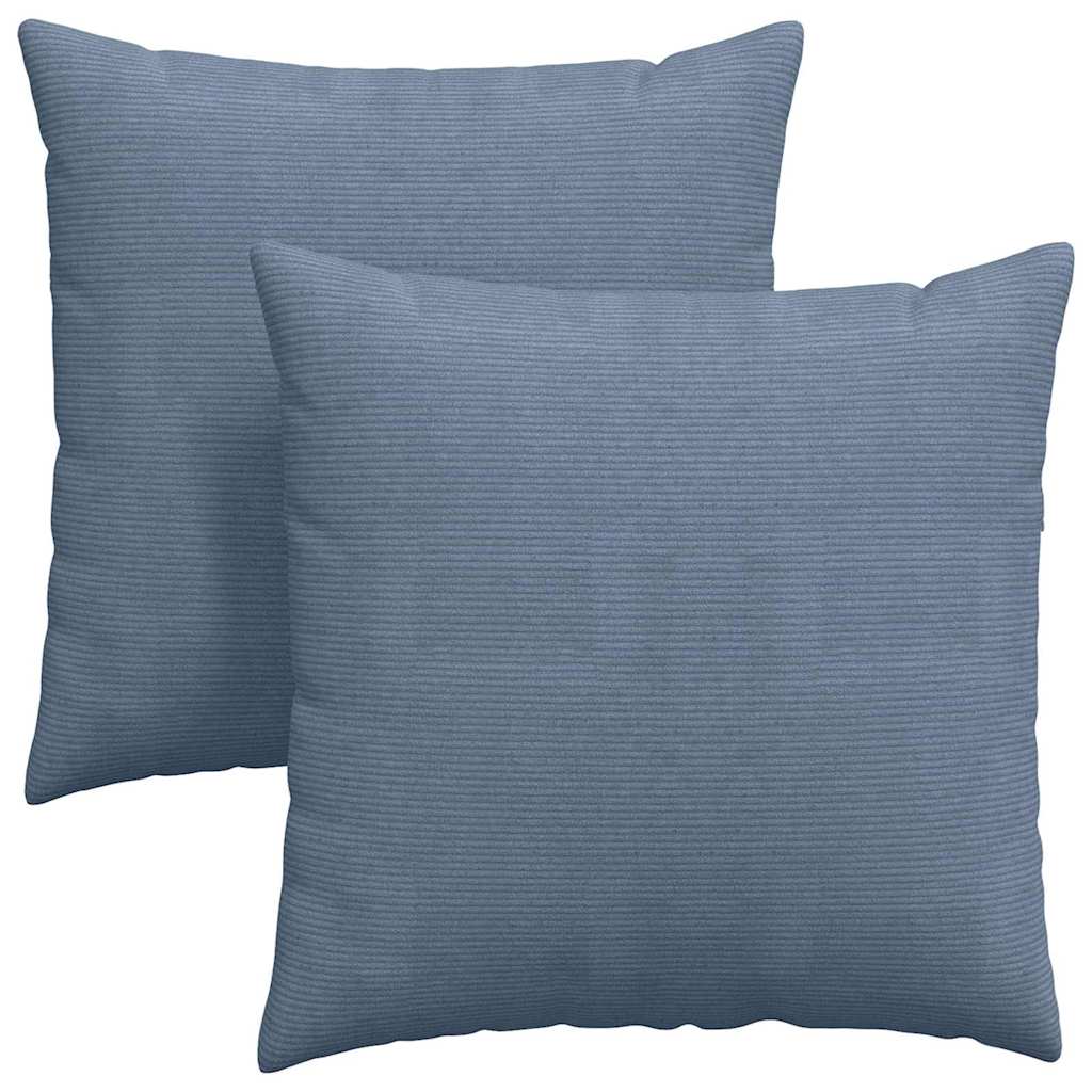Cuscini da Divano 2 pcs Blu 60 x 60 cm Tessuto in Cords