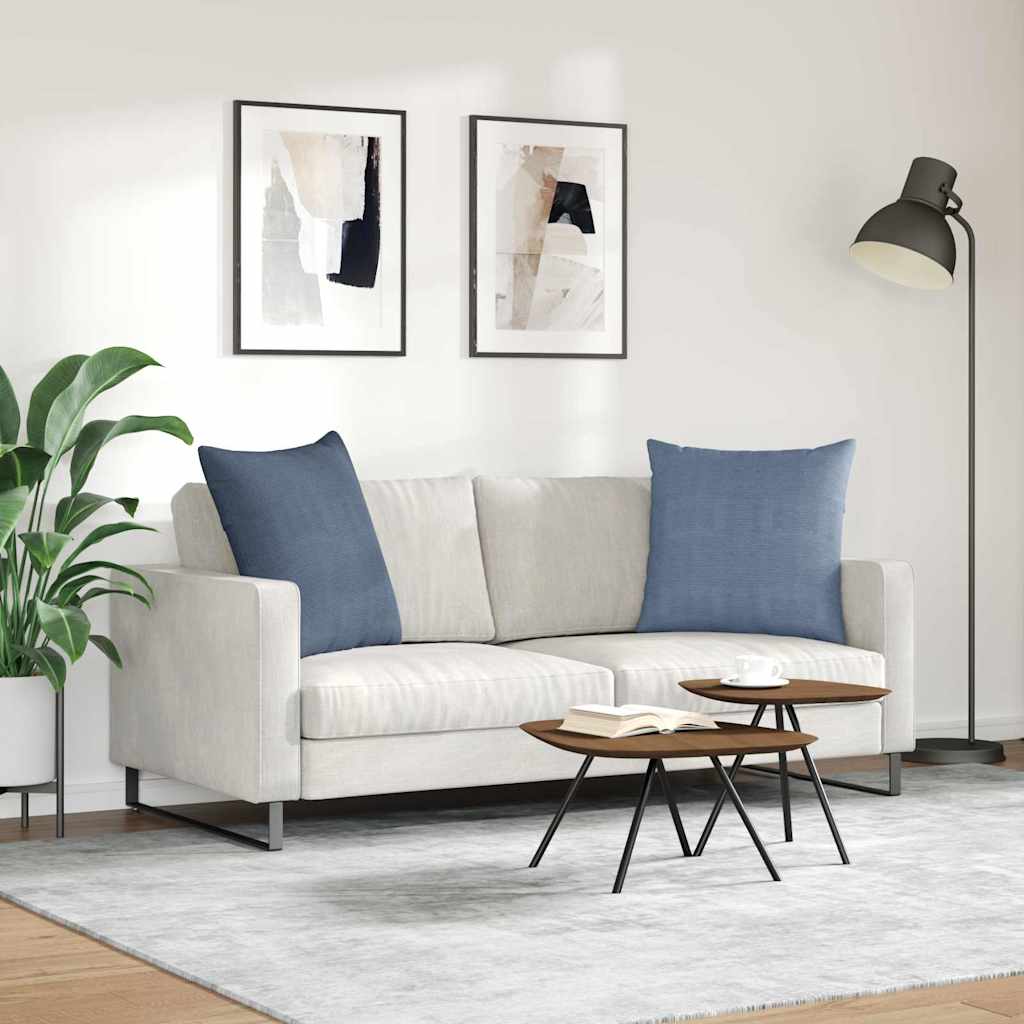 Cuscini da Divano 2 pcs Blu 60 x 60 cm Tessuto in Cords