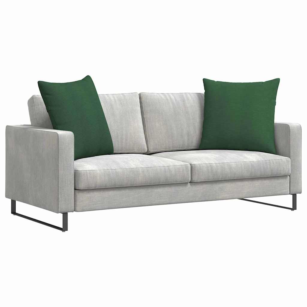 Cuscini da Divano 2 pz Tessuto in Cords Verde Scuro 60 x 60 cm