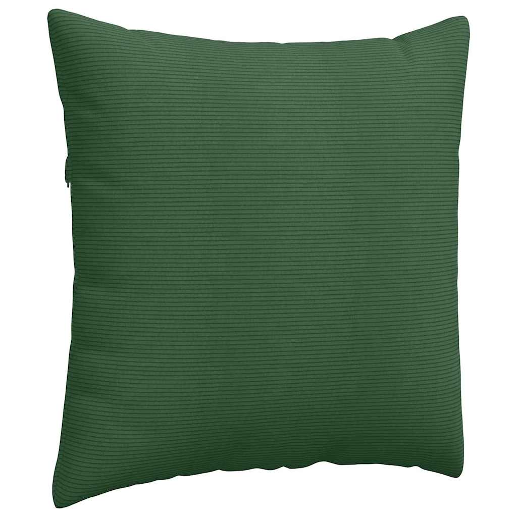 Cuscini da Divano 2 pz Tessuto in Cords Verde Scuro 60 x 60 cm