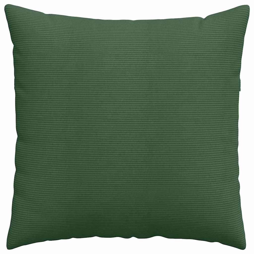 Cuscini da Divano 2 pz Tessuto in Cords Verde Scuro 60 x 60 cm