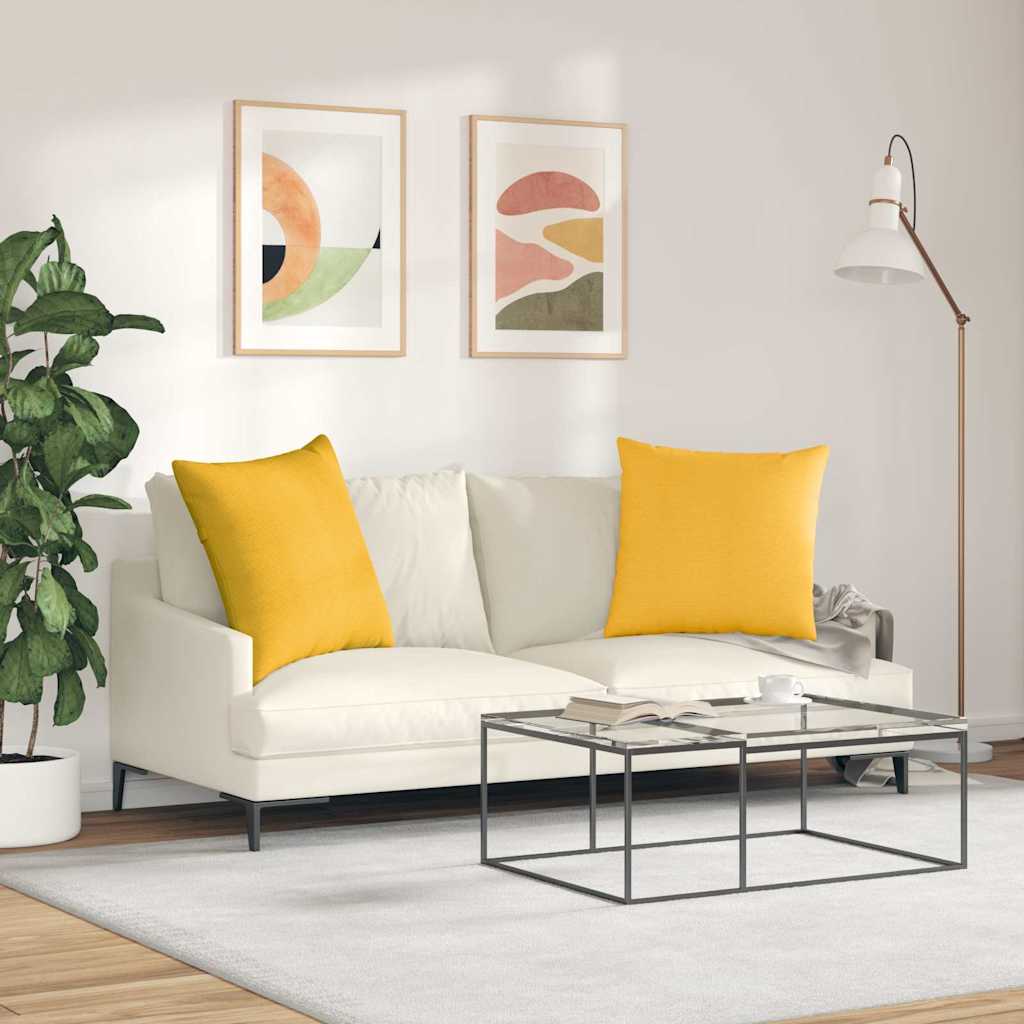 Cuscini da Divano 2 pcs Giallo Chiaro 60 x 60 cm