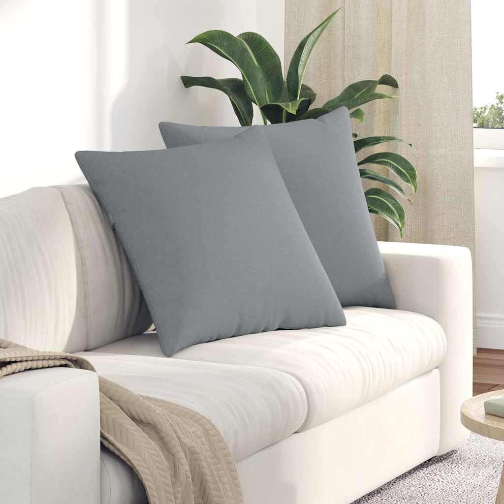 Cuscini da Divano 2 pz Tessuto Grigio chiaro 80 x 80 cm