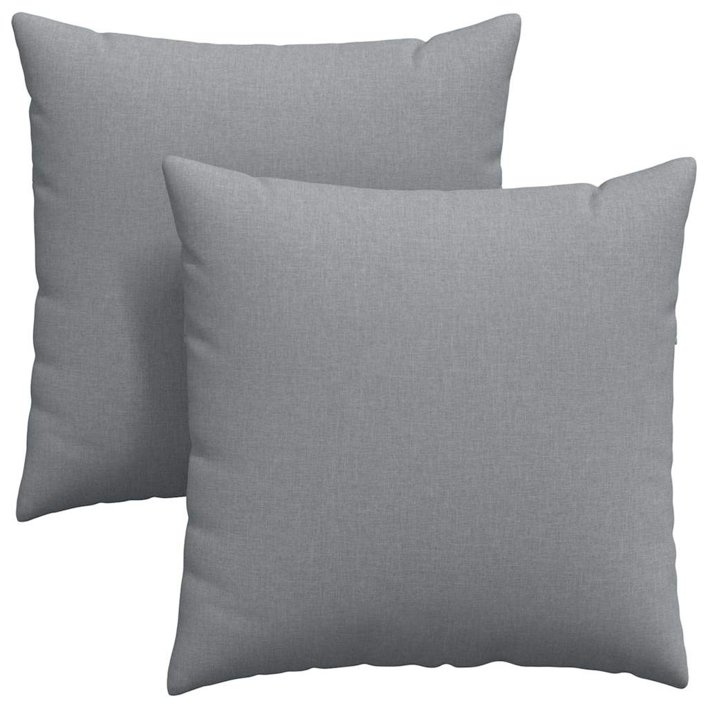 Cuscini da Divano 2 pz Tessuto Grigio chiaro 80 x 80 cm