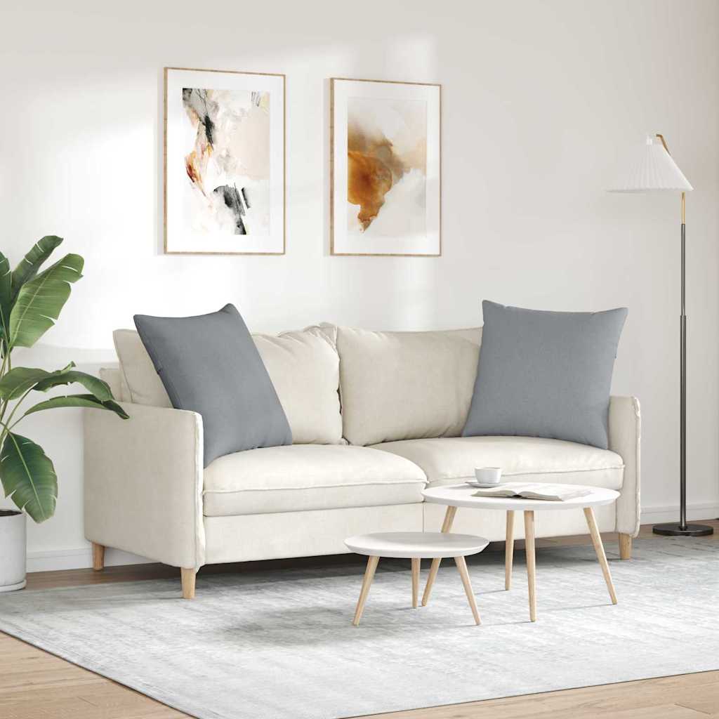 Cuscini da Divano 2 pz Tessuto Grigio chiaro 80 x 80 cm