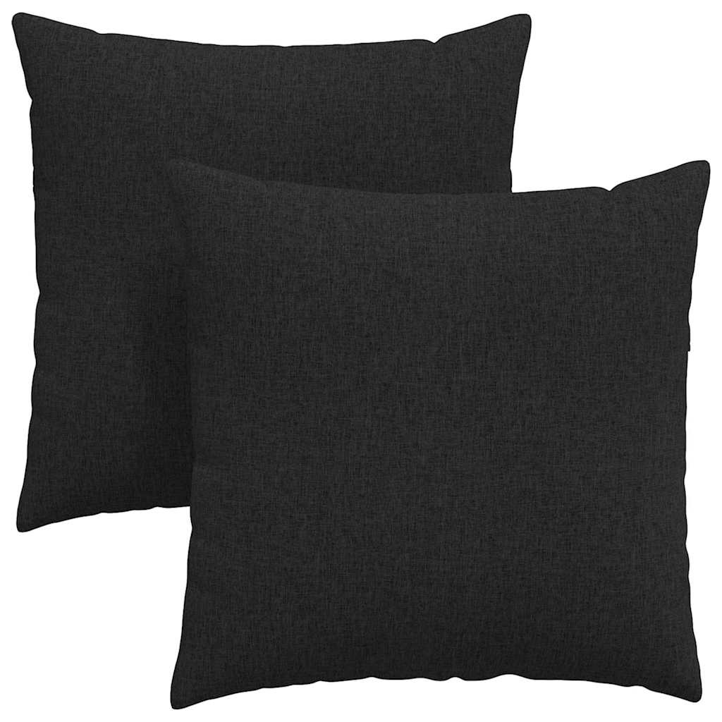 Cuscini da Divano 2 pz Tessuto Nero 80 x 80 cm