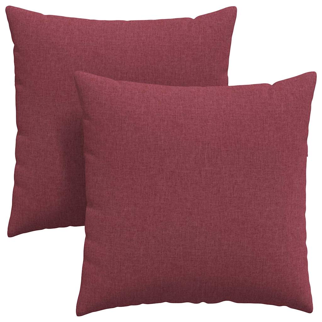 Cuscini da Divano 2 pz Tessuto Rosso Vino 80 x 80 cm