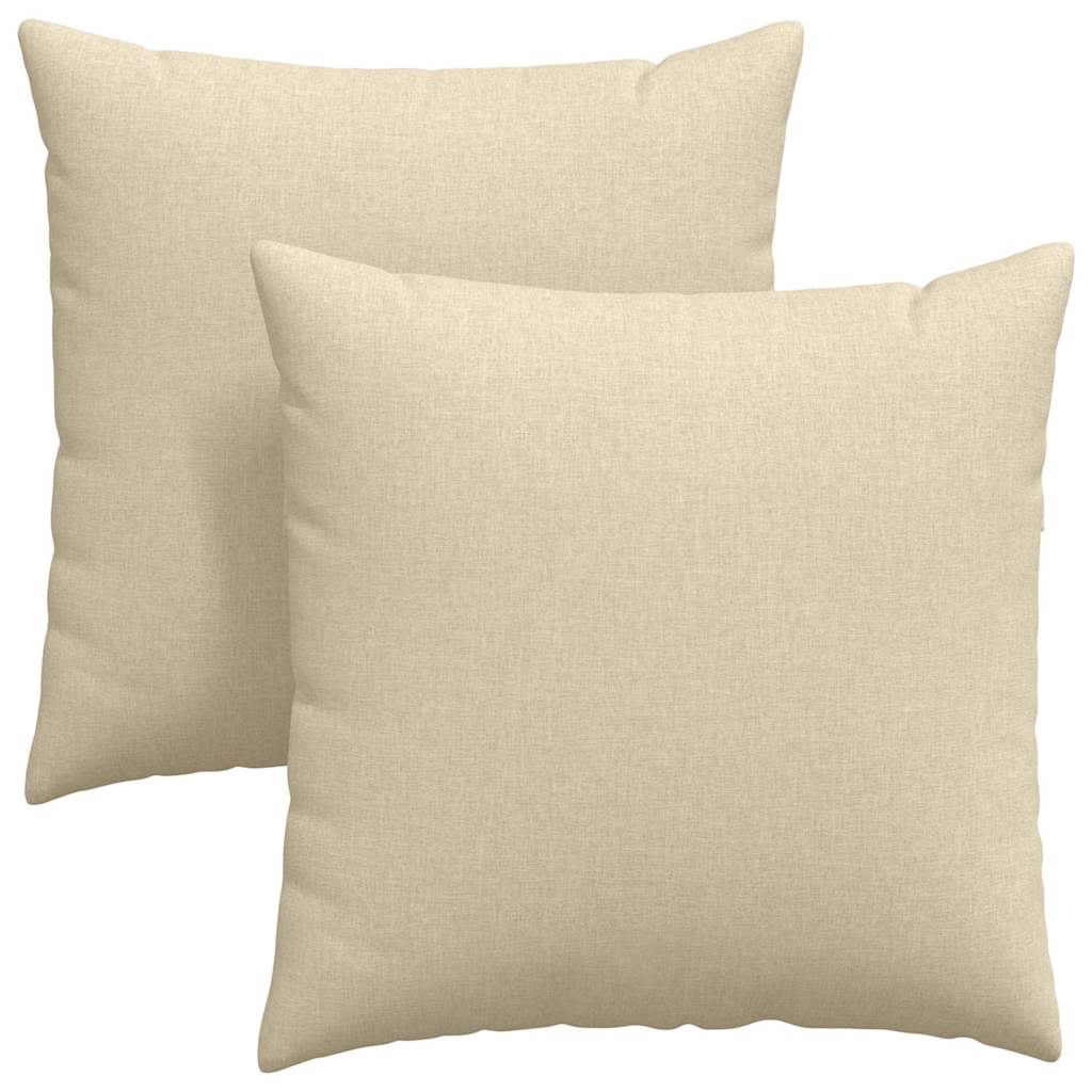 Cuscini da Divano 2 pz Tessuto Crema 80 x 80 cm