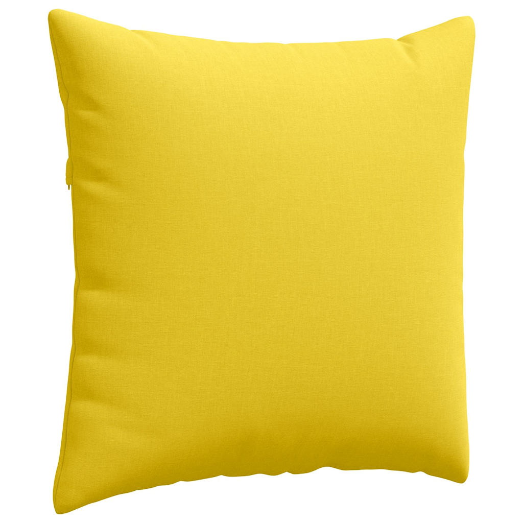 Cuscini da Divano 2 pz Tessuto Giallo Chiaro 80 x 80 cm