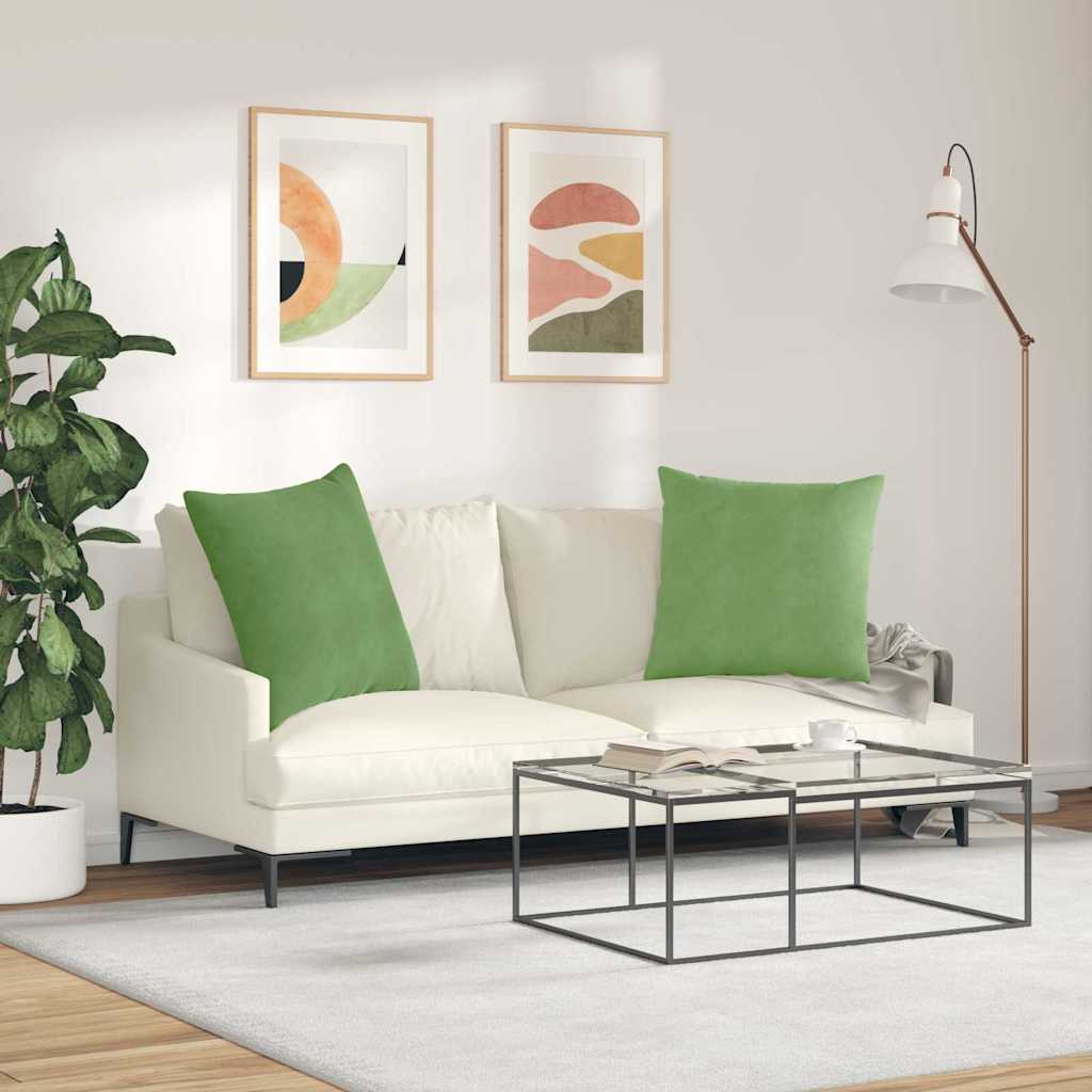 Cuscini da Divano 2 pcs Verde chiaro 80 x 80 cm