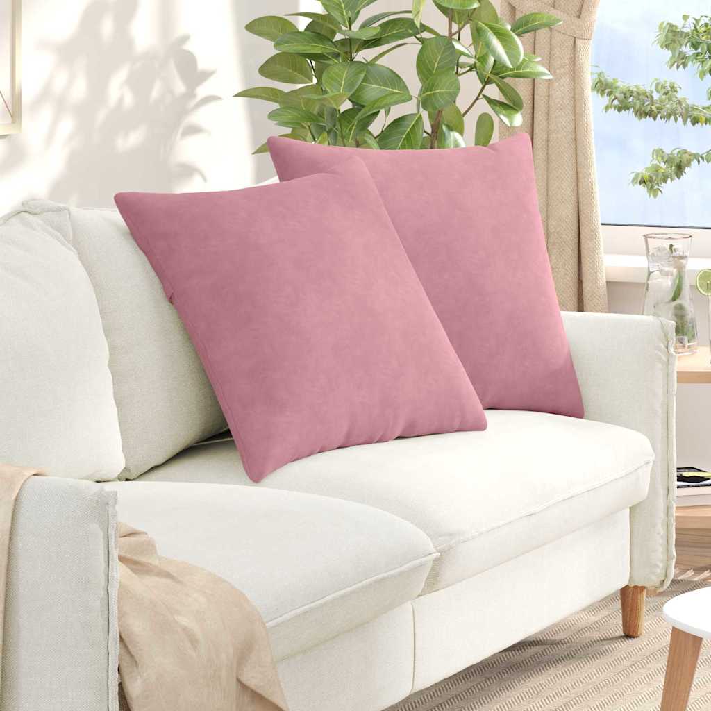 Cuscini da Divano 2 pcs Rosa 80 x 80 cm Tessuto in Cords
