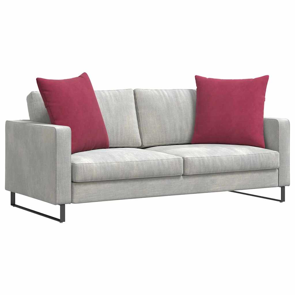 Cuscini da Divano 2 pcs Rosso Vino 80 x 80 cm Tessuto in Cords