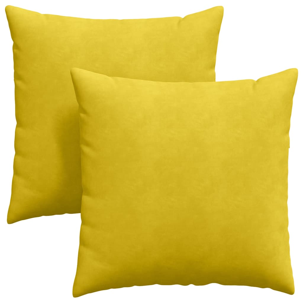 Cuscini da Divano 2 pcs Giallo 80 x 80 cm Tessuto in Cords
