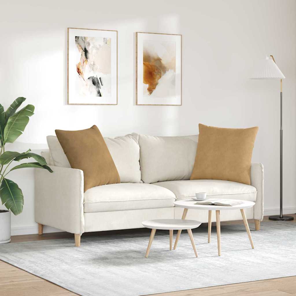 Cuscini da Divano 2 pcs Marrone 80 x 80 cm Tessuto in Cords