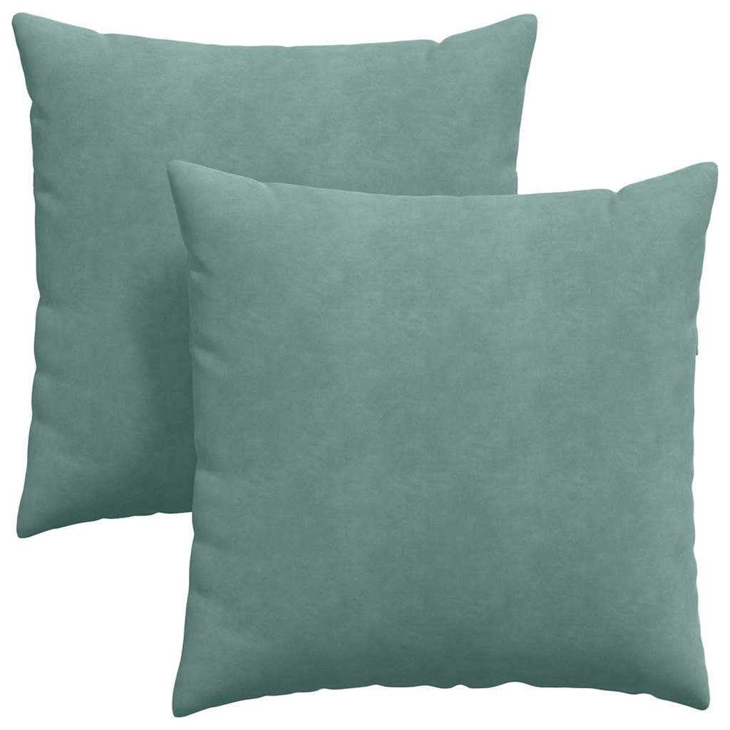 Cuscini da Divano 2 pcs Verde Mare 80 x 80 cm Tessuto in Cords