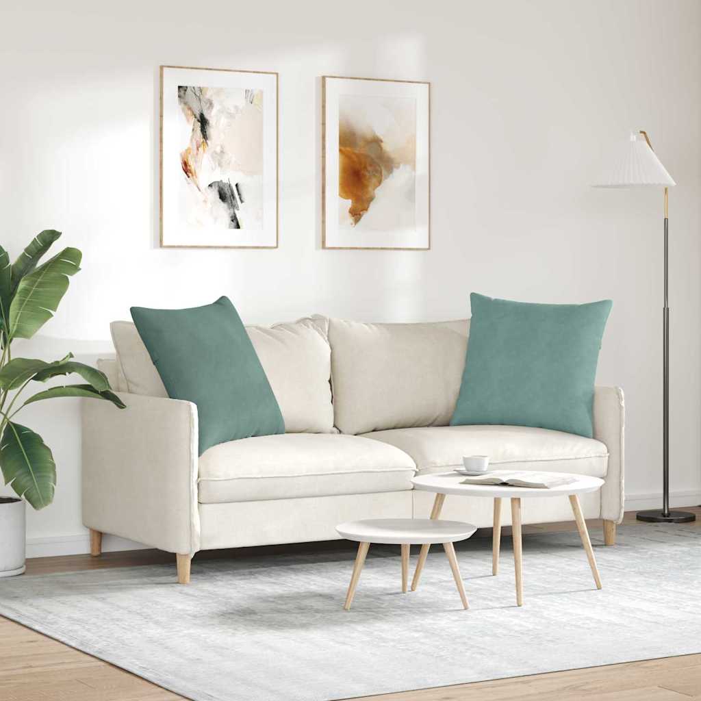Cuscini da Divano 2 pcs Verde Mare 80 x 80 cm Tessuto in Cords