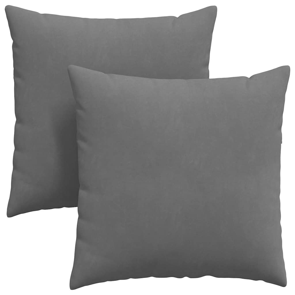 Cuscini da Divano 2 pz Tessuto Grigio scuro 80 x 80 cm