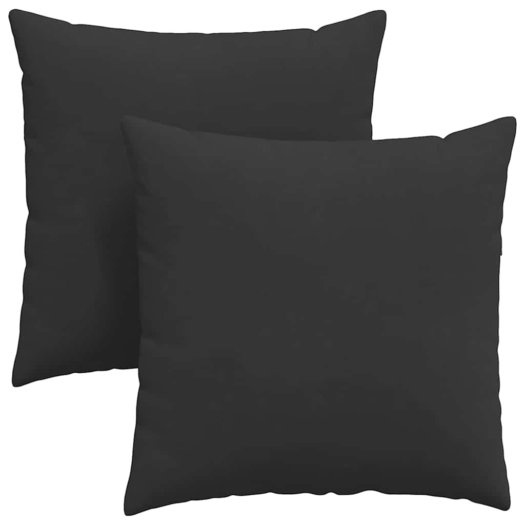 Cuscini da Divano 2 pz Tessuto Nero 80 x 80 cm