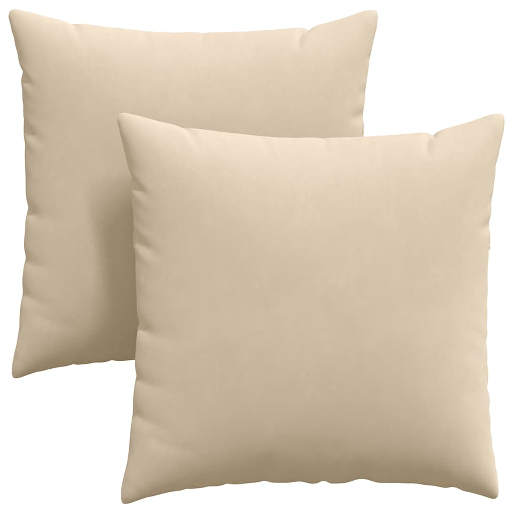 Cuscini da Divano 2 pz Tessuto Crema 80 x 80 cm