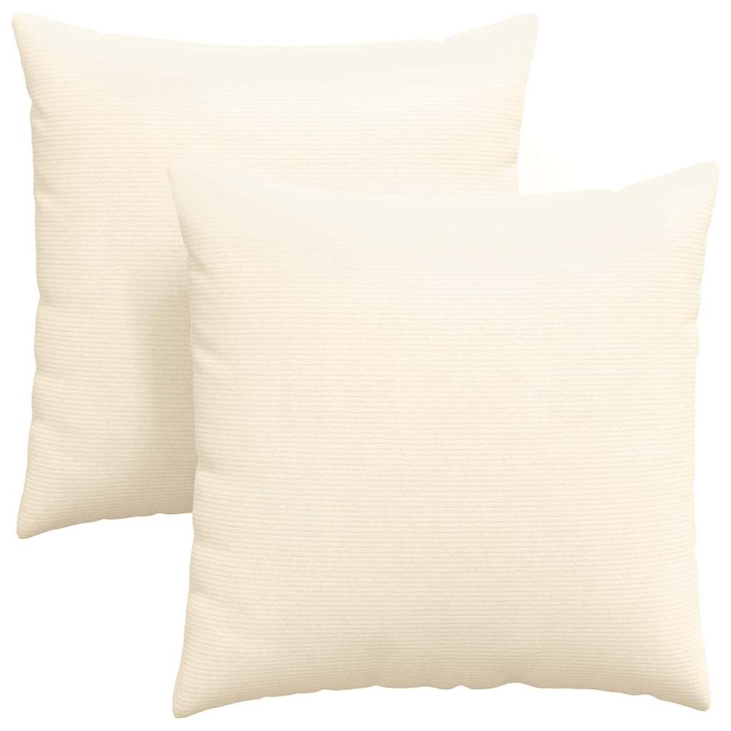 Cuscini da Divano 2 pcs Crema 80 x 80 cm Tessuto in Cords